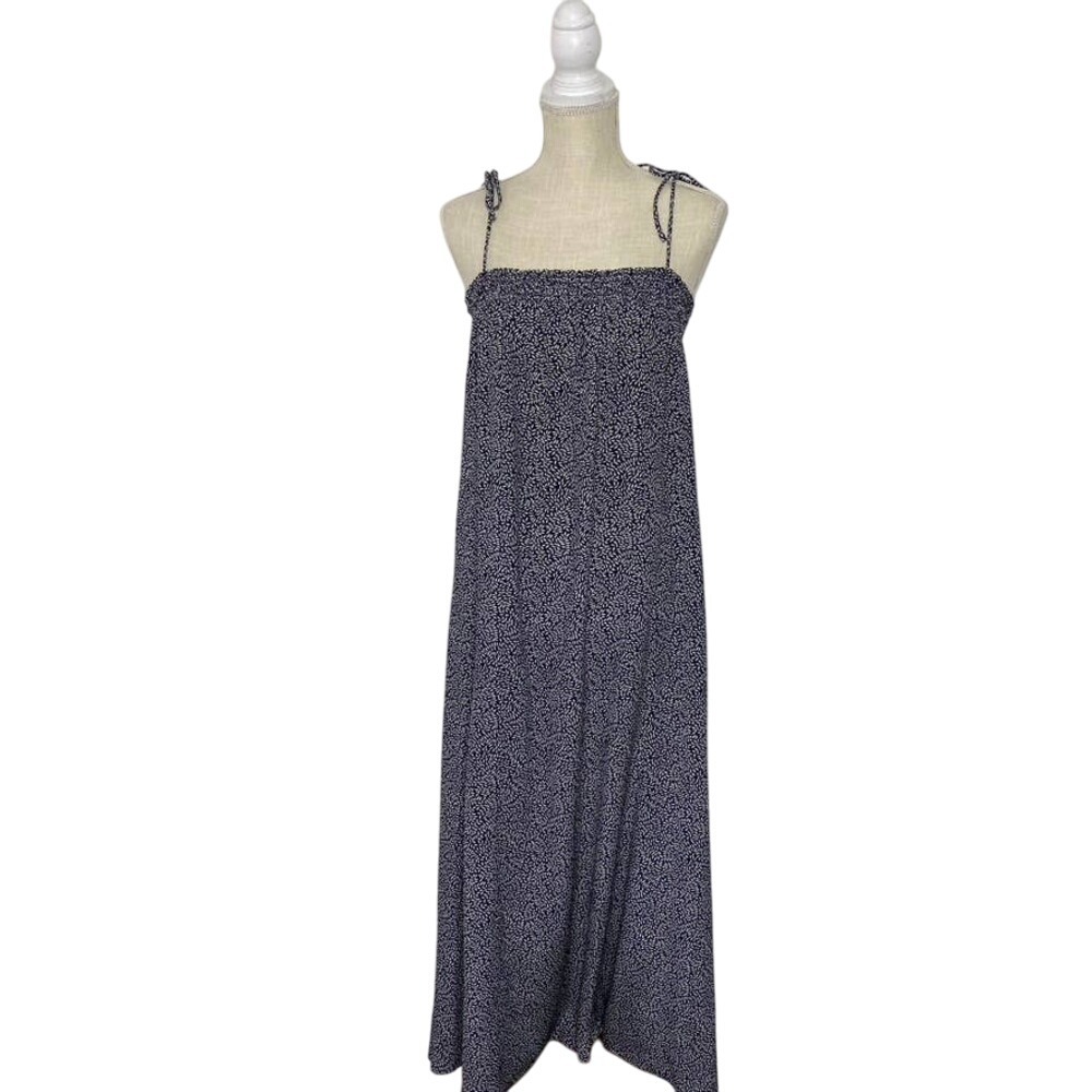 Tory Burch smocked top sundress tie shoulder